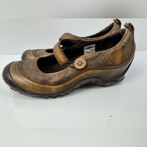 Merrell Plaza Emme Womens 7 M Brown Leather Ortholite Mary Jane Shoes Hiking